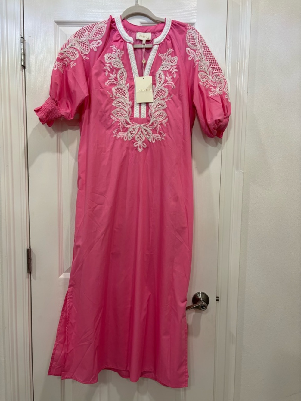entro Pink Embroidered Dress